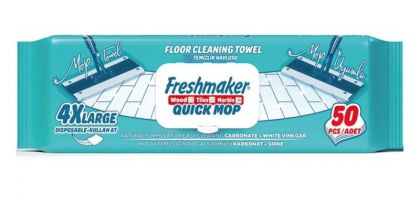 Влажни кърпи за под и моп Freshmaker Quick Mop XL, 50 броя
