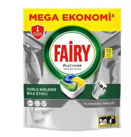 Капсули за съдомиялна машина Fairy Platinum All in One, 72 броя