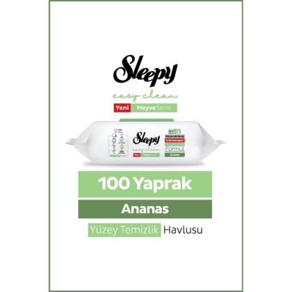 Влажни кърпи за повърхности Sleepy Easy Clean Ананас 100 бр.  Почистване без следи