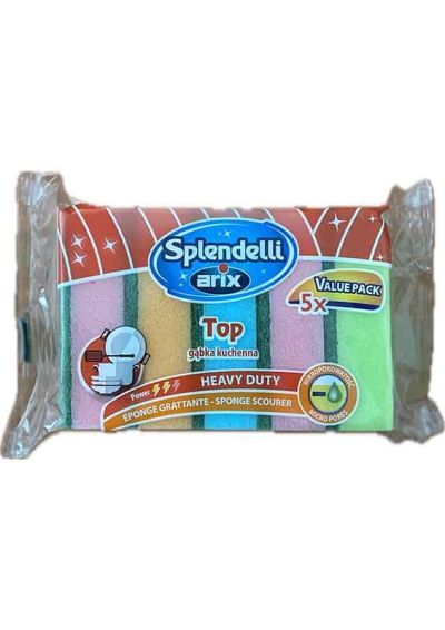 Кухненски гъби за съдове Arix Splendelli Top Heavy Duty, 5 броя