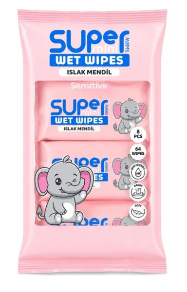 Мини Влажни Кърпички Super Mini Wet Wipes | Комплект 8 бр.